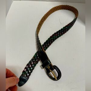 Vintage Womens Braided Genuine Leather Belt Size Small - 35.5” Long